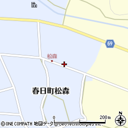 兵庫県丹波市春日町松森90周辺の地図