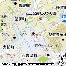 滋賀県近江八幡市新左衛門町周辺の地図