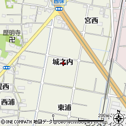 愛知県愛西市西保町城之内周辺の地図