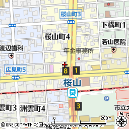 唐揚専門名古屋丸与商店　桜山店周辺の地図