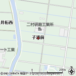 愛知県愛西市森川町子消前周辺の地図