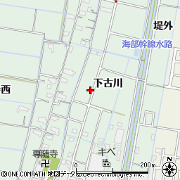 愛知県愛西市森川町下古川周辺の地図