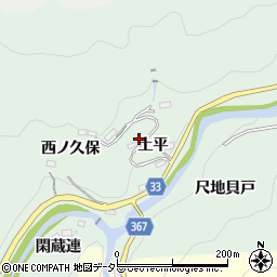 愛知県豊田市川面町（土平）周辺の地図