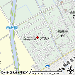 滋賀県近江八幡市安土町常楽寺周辺の地図
