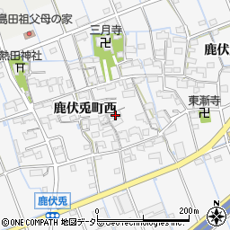 愛知県津島市鹿伏兎町西周辺の地図