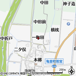 愛知県豊田市亀首町一町田周辺の地図