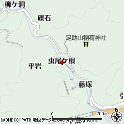 愛知県豊田市足助町虫尾ケ根42周辺の地図