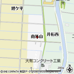 愛知県愛西市山路町南外山周辺の地図