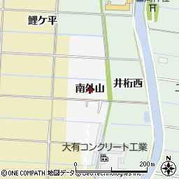 愛知県愛西市山路町（南外山）周辺の地図