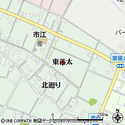 愛知県愛西市西條町東善太周辺の地図