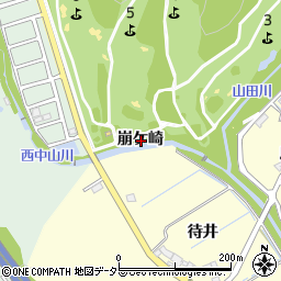 愛知県豊田市西中山町崩ケ崎周辺の地図