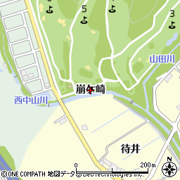 愛知県豊田市西中山町（崩ケ崎）周辺の地図