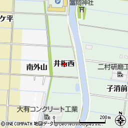 愛知県愛西市森川町（井桁西）周辺の地図