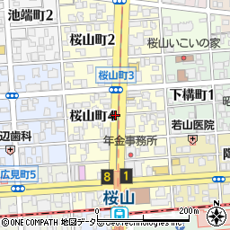 愛知県名古屋市昭和区桜山町4丁目周辺の地図