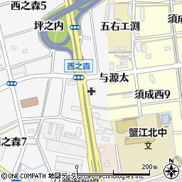 ブロンコビリー蟹江インター店周辺の地図