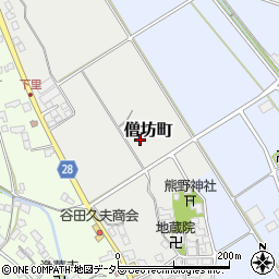 滋賀県東近江市僧坊町周辺の地図