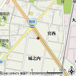 愛知県愛西市西保町宮西105周辺の地図