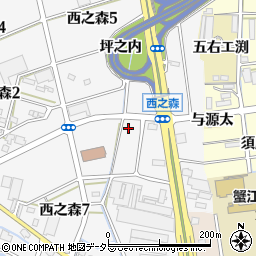 愛知県海部郡蟹江町西之森7丁目78周辺の地図