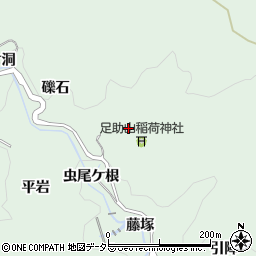 愛知県豊田市足助町虫尾ケ根周辺の地図