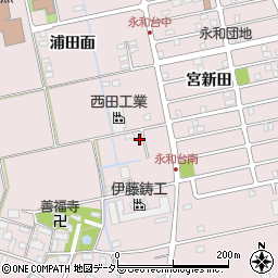 愛知県愛西市大井町浦田面464周辺の地図