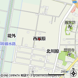 愛知県愛西市西保町（西川原）周辺の地図