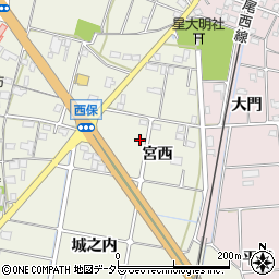 愛知県愛西市西保町宮西65-3周辺の地図