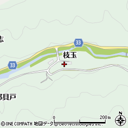 愛知県豊田市川面町枝玉周辺の地図