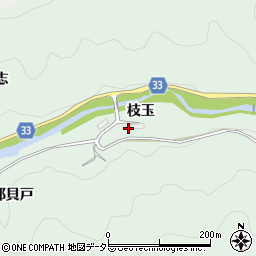 愛知県豊田市川面町（枝玉）周辺の地図