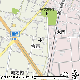 愛知県愛西市西保町宮西75周辺の地図