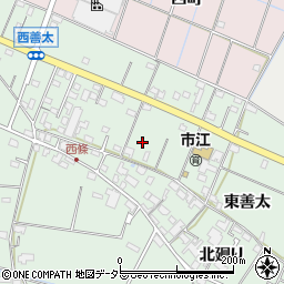 愛知県愛西市西條町周辺の地図