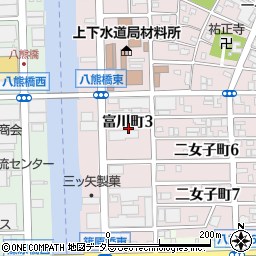 愛知県名古屋市中川区富川町3丁目周辺の地図
