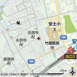 滋賀県近江八幡市安土町常楽寺633周辺の地図