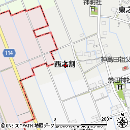 愛知県津島市半頭町西之割周辺の地図