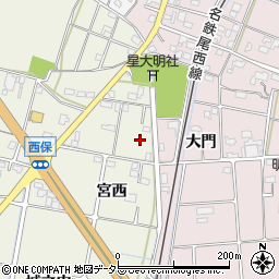 愛知県愛西市西保町宮西31周辺の地図