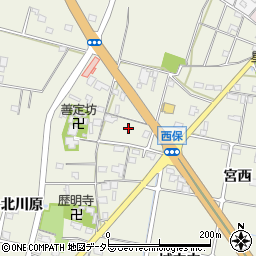 愛知県愛西市西保町（同所新田）周辺の地図