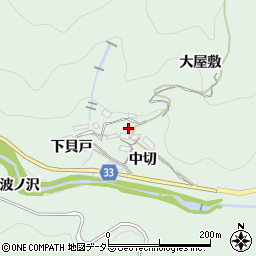 愛知県豊田市川面町中切周辺の地図