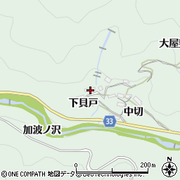 愛知県豊田市川面町下貝戸周辺の地図