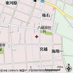 愛知県愛西市東保町宮越412周辺の地図