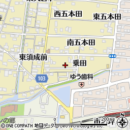 愛知県蟹江町（海部郡）須成（乗田）周辺の地図