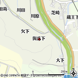 愛知県豊田市篠原町與兵下周辺の地図