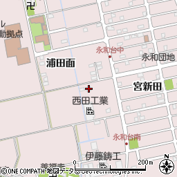 愛知県愛西市大井町浦田面416周辺の地図