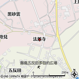 愛知県日進市岩藤町法然寺周辺の地図