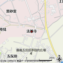愛知県日進市岩藤町（法然寺）周辺の地図