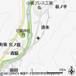 愛知県豊田市桑田和町清水周辺の地図