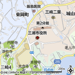 神奈川県三浦市周辺の地図