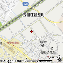 滋賀県東近江市五個荘新堂町周辺の地図