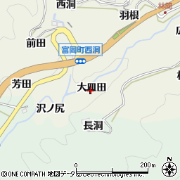 愛知県豊田市富岡町大皿田周辺の地図