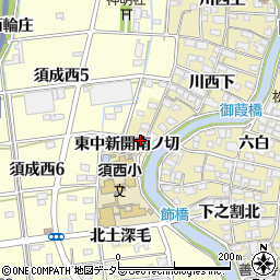 愛知県海部郡蟹江町須成東中新開南ノ切周辺の地図