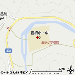 豊根村役場　小中学校給食センター周辺の地図