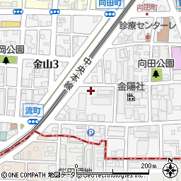 ラッキーパーキング金山５丁目周辺の地図